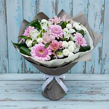 Букет цветов из:  Герберы, Альстромерии и Хризантемы #REPLACE_PRED# Иня