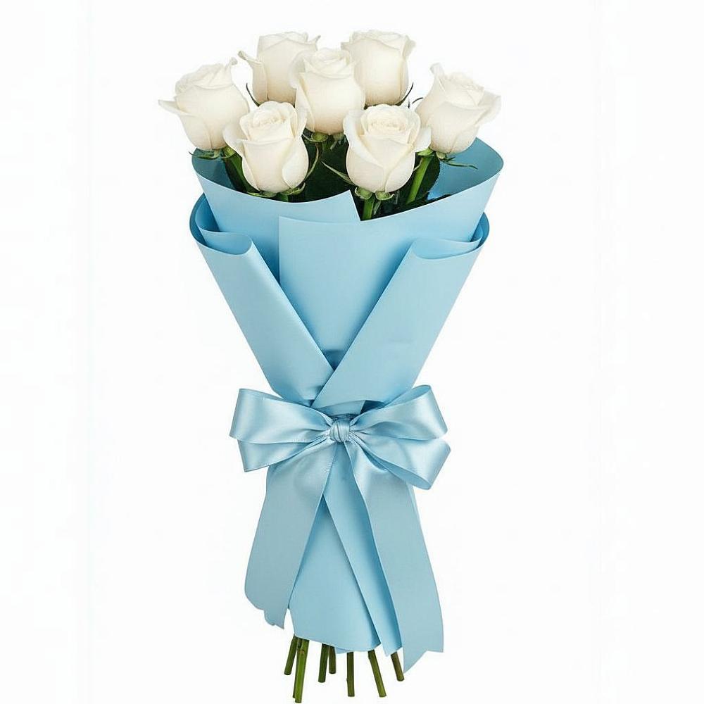 Букет 7 белых роз Проуд в Иня