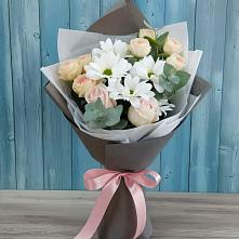 Букет цветов из:  Хризантемы и Розы в Иня