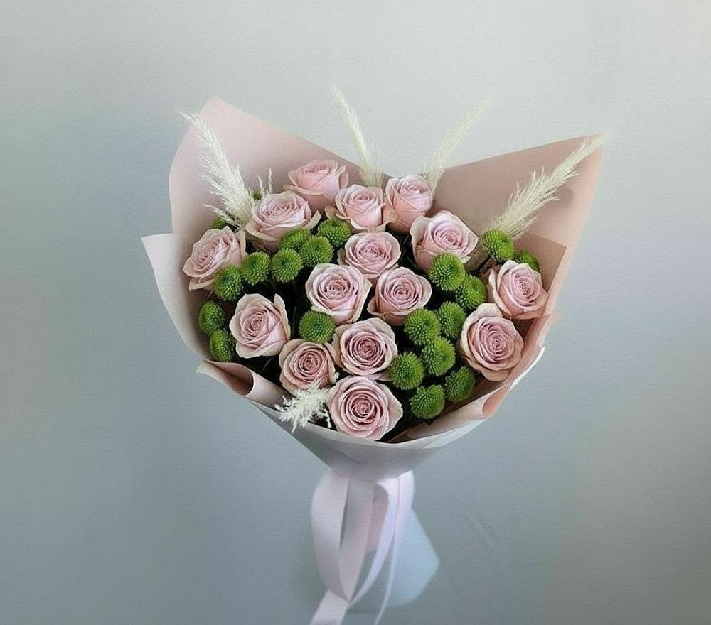 Букет цветов из: Розы и Хризантемы в Иня