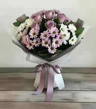 Букет цветов из:  Хризантемы и Розы в Иня