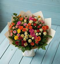 Букет Микс из разноцветных кустовых роз #REPLACE_PRED# Иня